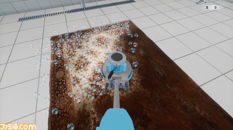 『絨毯を洗うゲーム』体験版が配信中。お掃除ゲームなのになぜか隕石が落下して進行状況リセット。限られた時間内で掃除の効率化を目指す