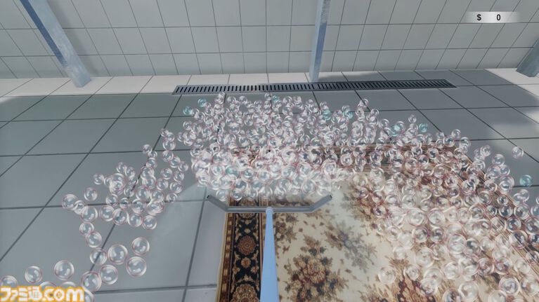 『絨毯を洗うゲーム』体験版が配信中。お掃除ゲームなのになぜか隕石が落下して進行状況リセット。限られた時間内で掃除の効率化を目指す