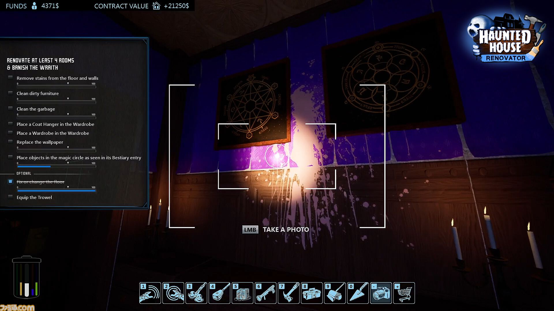 ゴーストハウス改装ゲーム『幽霊屋敷リノベーター』体験版がSteamで配信中。悪霊を追い払ってもいいし、雑に解決してもOK