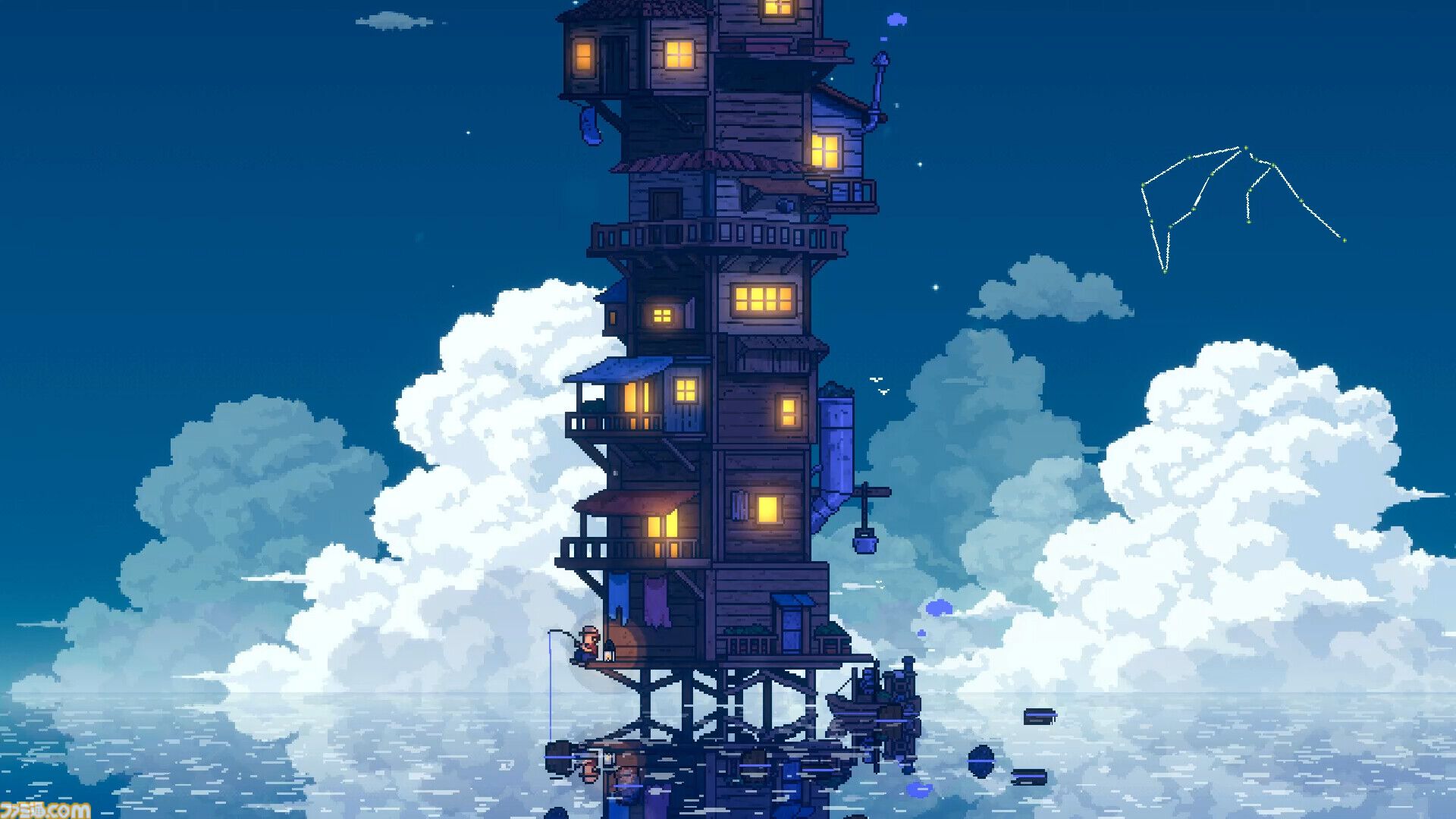 『CELESTAY Craft&Slowlife』家を積み上げ、釣りをしながら星をただ静かに眺める放置スローライフゲーム。無料体験版が期間限定で公開中