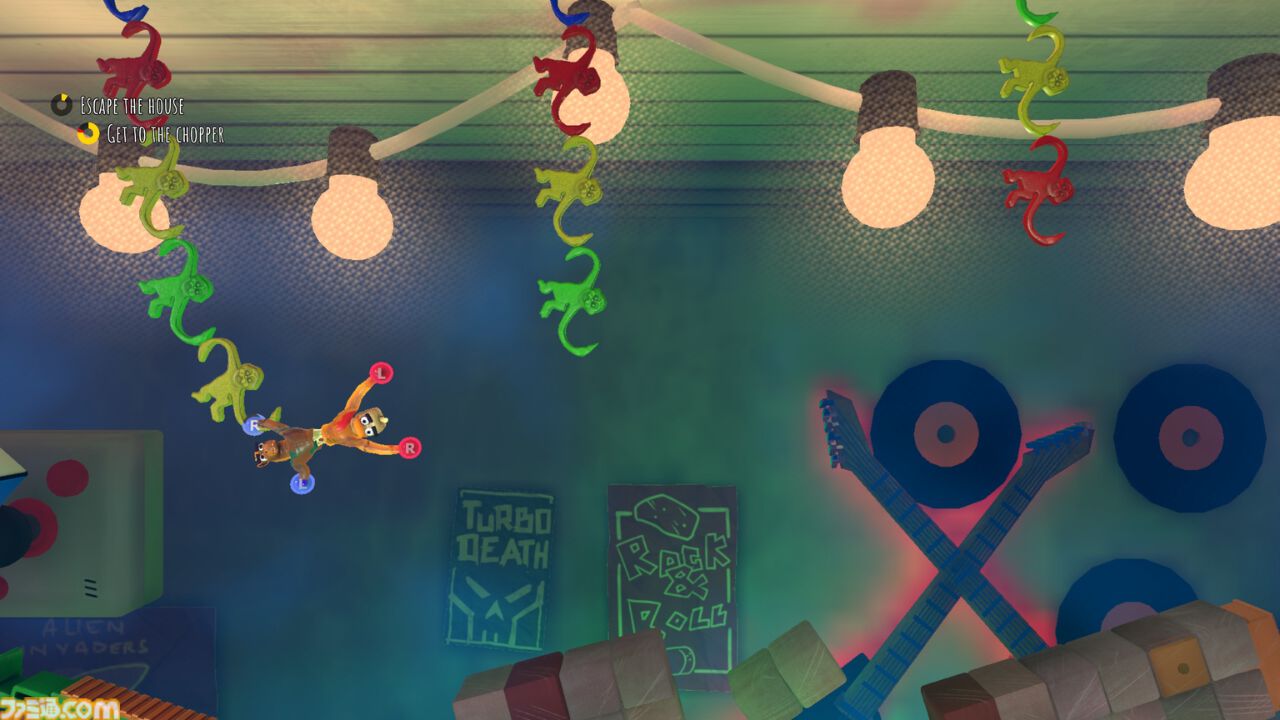 『スタック・トゥギャザー』友情崩壊クライミングアクションがSwitchにて6月25日より配信。トラップ満載の家から息をあわせて脱出せよ