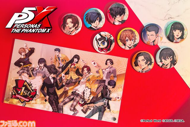 『P5X』1周年記念アトラス公式グッズがアトラスDショップで予約開始。カットイン風アクリルキーホルダーや総攻撃缶バッジなどがオシャレ