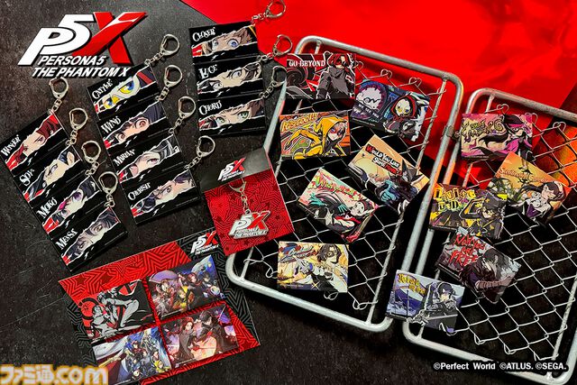 『P5X』1周年記念アトラス公式グッズがアトラスDショップで予約開始。カットイン風アクリルキーホルダーや総攻撃缶バッジなどがオシャレ