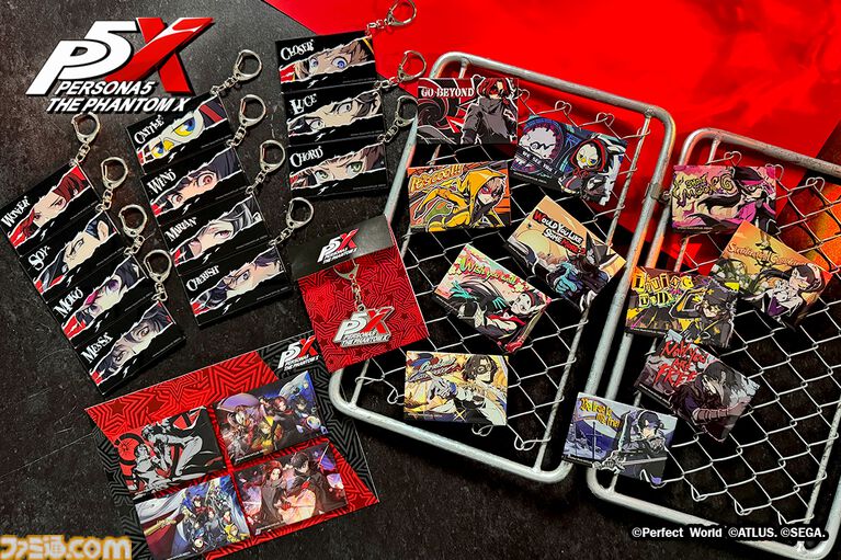 『P5X』1周年記念アトラス公式グッズがアトラスDショップで予約開始。カットイン風アクリルキーホルダーや総攻撃缶バッジなどがオシャレ