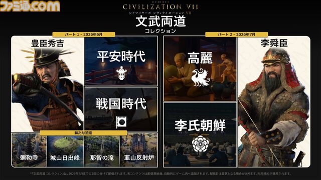 【CIV7】『シヴィライゼーションVII』有料DLC“文武両道”コレクション配信開始。新指導者“豊臣秀吉”が登場、戦国日本など新文明も追加