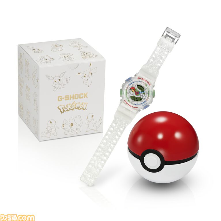 『ポケモン』30周年記念モデルのG-SHOCK発表。モンスターボールケース付きでピカチュウ、はじまりの3匹たちをデザイン。7月1日より予約開始