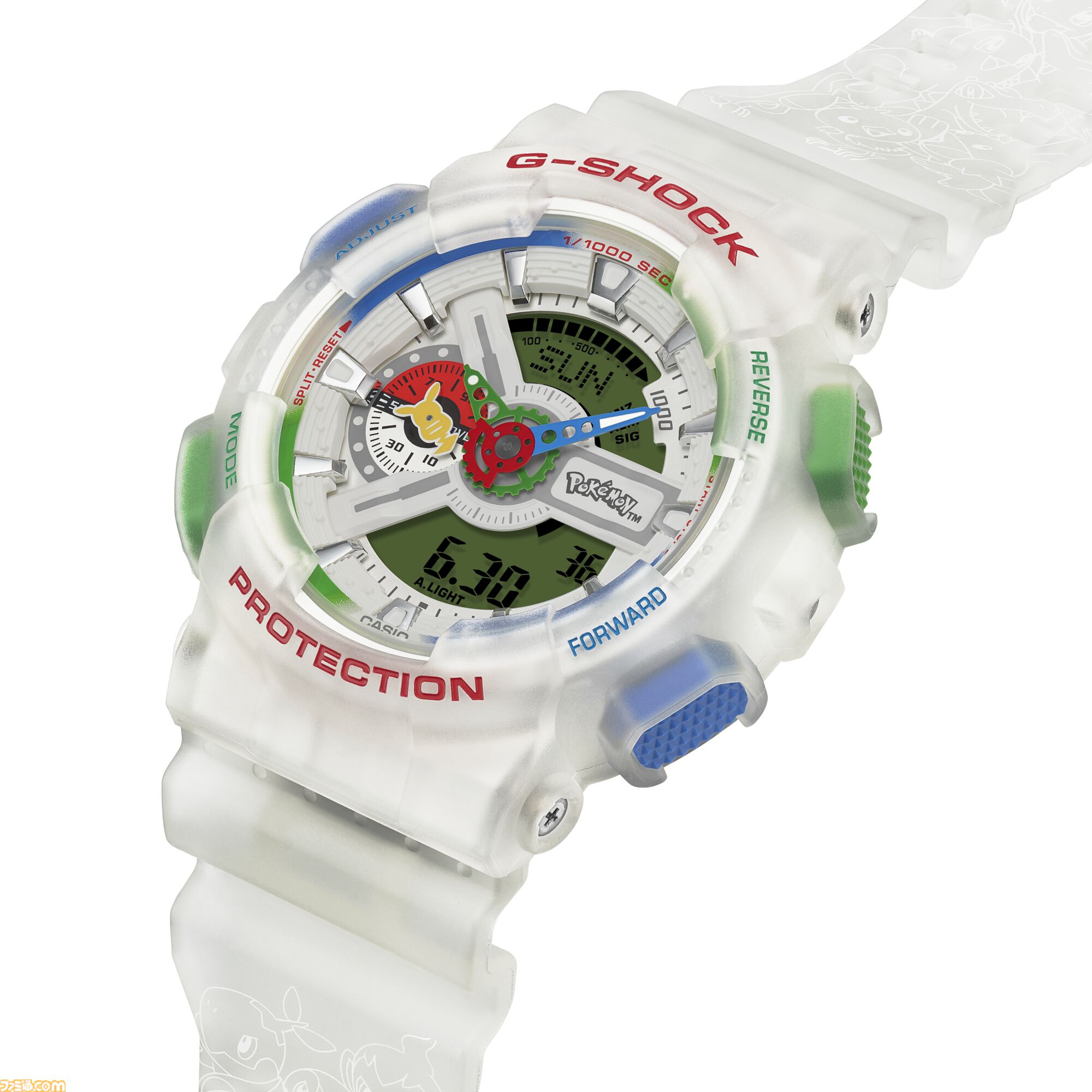 『ポケモン』30周年記念モデルのG-SHOCK発表。モンスターボールケース付きでピカチュウ、はじまりの3匹たちをデザイン。7月1日より予約開始