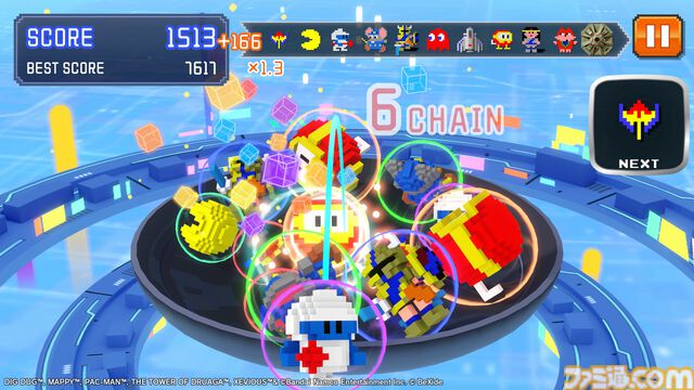 『ナムコ レジェンダリー マウンテンズ』ナムコキャラを積み上げて結合・連鎖させる3Dパズル発売。7月8日までは発売記念セール開催中
