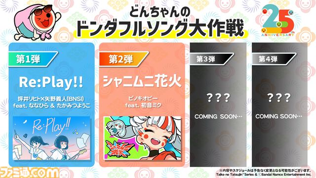 『太鼓の達人 ドンダフルフェスティバル』に『ちいかわ』コラボパック登場。楽曲『ひとりごつ』のほか、ちいかわたちのぷちキャラ、ネームプレート、称号が実装