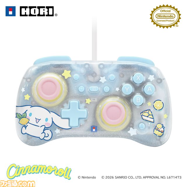 【HORI】シナモロールとクロミデザインのSwitch 2コントローラーとポーチが登場。明日（6/27）より開催のサンリオフェス2026 in みなとみらいで実物を展示