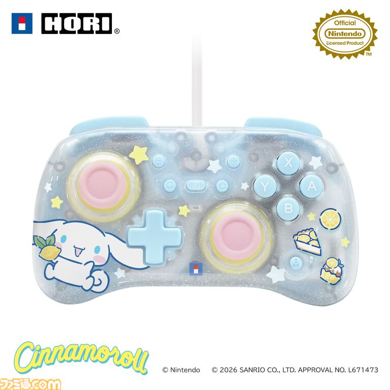 【HORI】シナモロールとクロミデザインのSwitch 2コントローラーとポーチが登場。明日(6/27)より開催のサンリオフェス2026 in みなとみらいで実物を展示