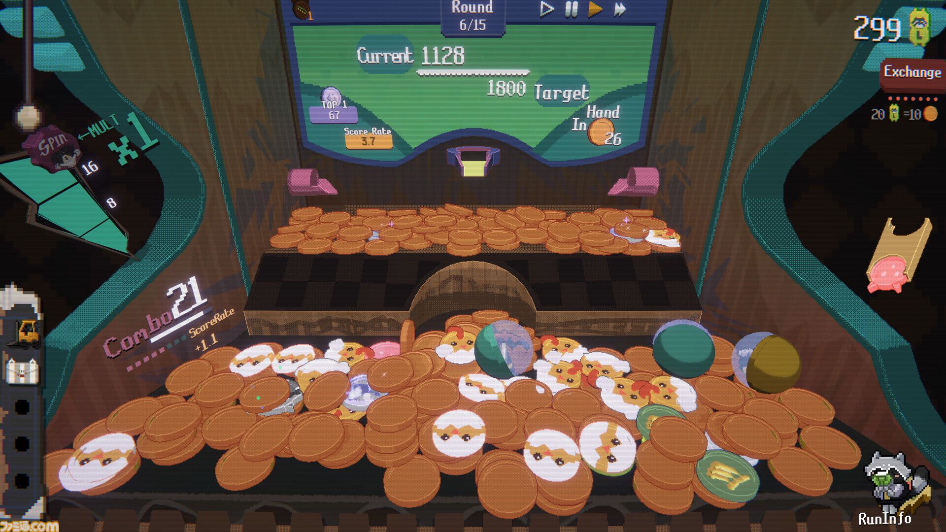 『RACCOIN: Coin Pusher Roguelike』Steamで“非常に好評”のデッキ構築型メダル落とし。Switch2、PS5、Xbox版が2026年秋発売