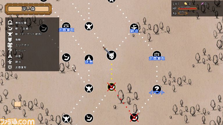 『ケンナゲェル』武器を投げて戦う投擲ローグライトがSteamで体験版配信中。敵や壁に武器を跳ね返らせて敵を倒す角度計算が重要