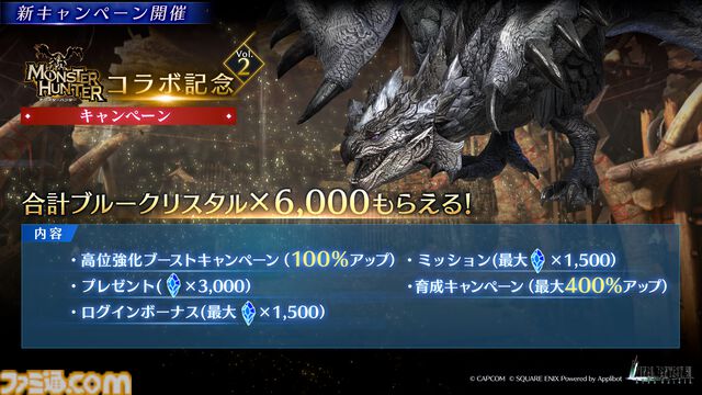 【FF7 エバークライシス】『モンハン』コラボにリオレウス希少種参戦！ 新クエストに加え、ティファ＆エアリスのコラボ武器ガチャが登場