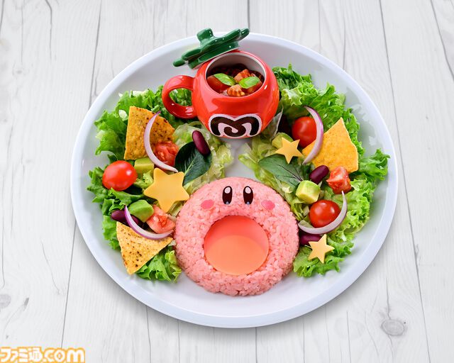 【カービィカフェ】お皿やガラスボウルがもらえる特別メニューが7月8日より期間限定で登場。マキシムトマトをモチーフにしたシャツやハットも販売
