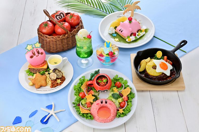 【カービィカフェ】お皿やガラスボウルがもらえる特別メニューが7月8日より期間限定で登場。マキシムトマトをモチーフにしたシャツやハットも販売
