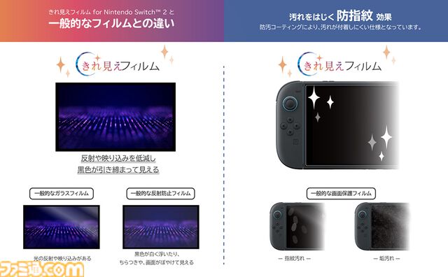 【Switch2】ズレずに貼れる画面保護フィルムが7月発売。ガイドシートを重ねるだけで位置が決まる簡単設計