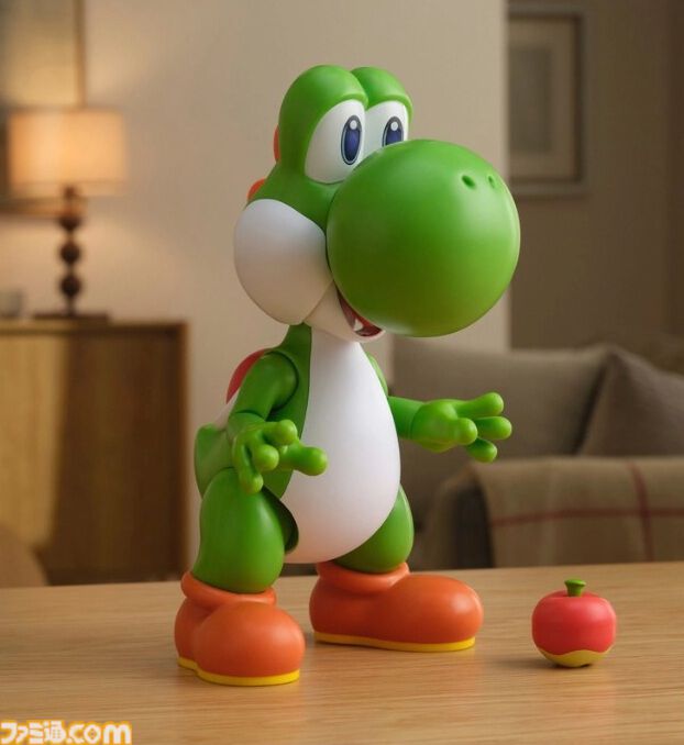 『スーパーマリオ』ヨッシーの舌がリアルに伸びる。フルーツをキャッチするギミック付きフィギュアが海外で展開