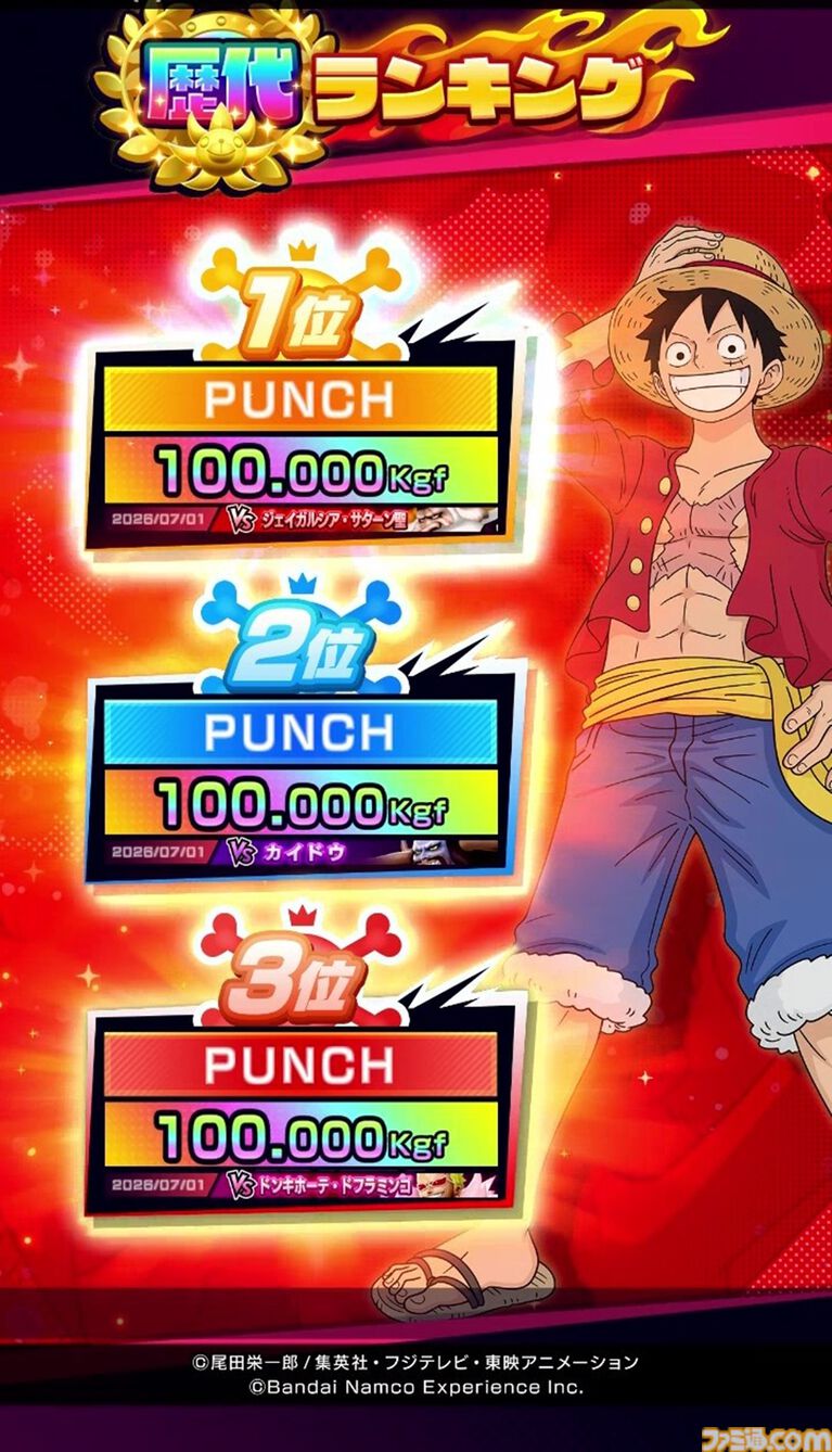 『ワンピース』の新作パンチングゲーム『ONE PIECE ドーンストライク』7月より順次稼働開始。サターン聖、ドフラミンゴらに覇気をまとった拳で挑め