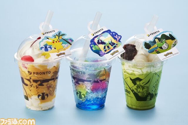 『ポケモン』海と山をテーマにしたポケモンのスペシャルメニューが全国のプロントに登場。ピカチュウの真夏のマンゴーミルクや空飛ぶカイリューのトマトクリーム生パスタなど名前だけでおいしそう