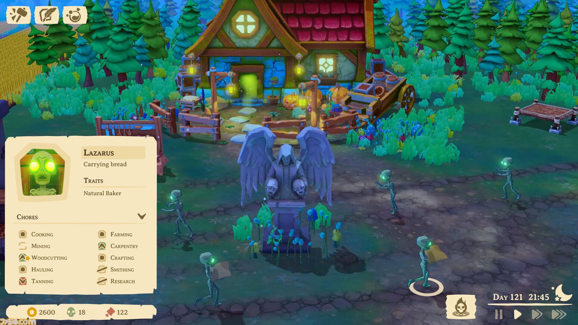 『Necromancer's Workshop』ゾンビを働かせて商品を作り出し、工房を大きくしていく経営シミュ。死は労働をやめる理由にはならない