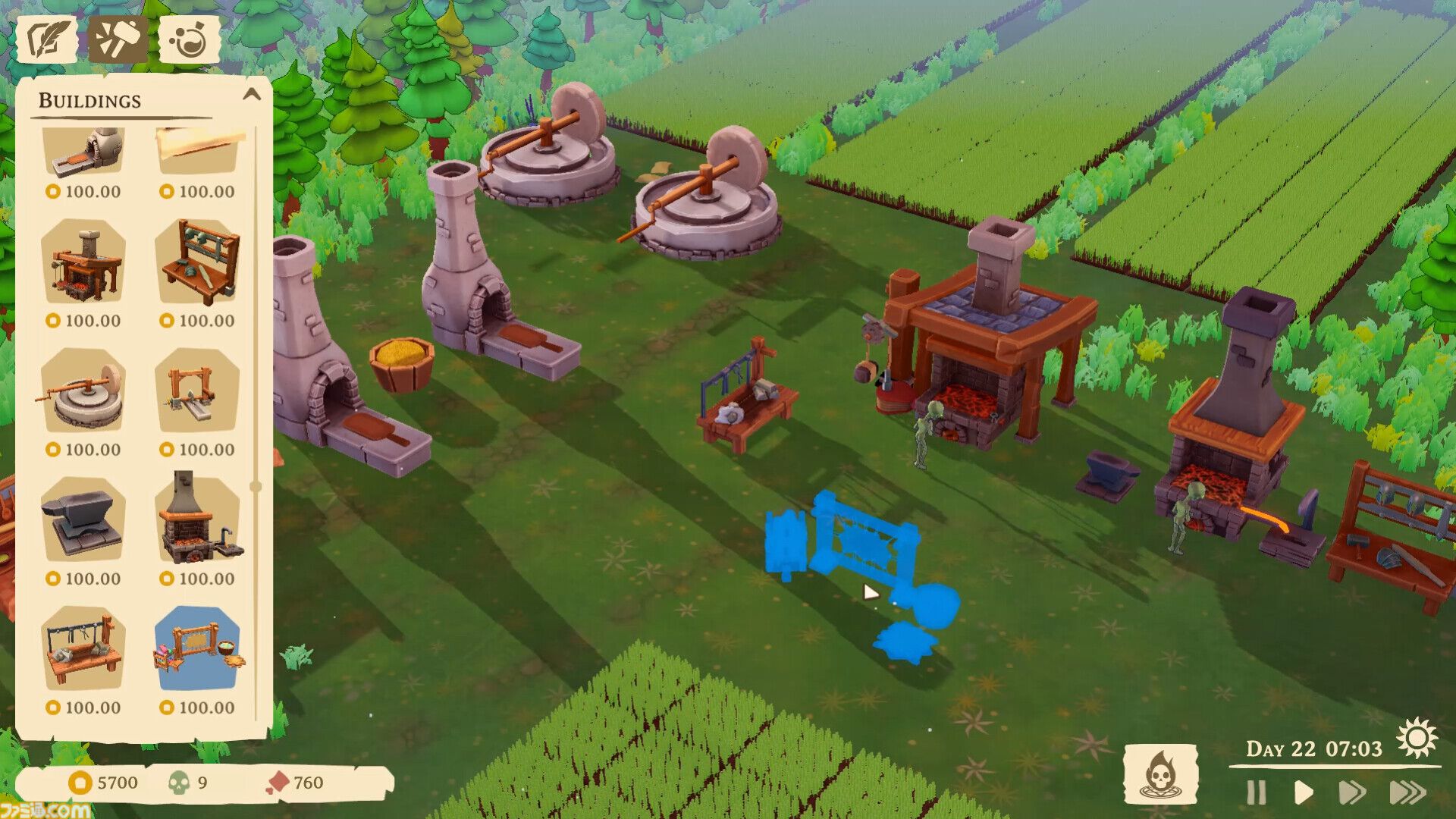 『Necromancer's Workshop』ゾンビを働かせて商品を作り出し、工房を大きくしていく経営シミュ。死は労働をやめる理由にはならない