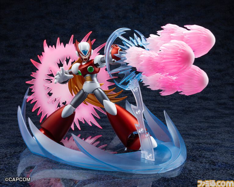 『ロックマンX』ゼロの初登場姿が限定プラモ化。全長約300mmのスパイラルクラッシュバスターエフェクトがド迫力! コトブキヤで12月に発売。