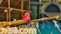 『Sponge Break』4人マルチ対応イカダ川下りゲームのプレイテストが開催中。カートゥーン風のスポンジキャラがグラップル片手にワチャワチャ出航
