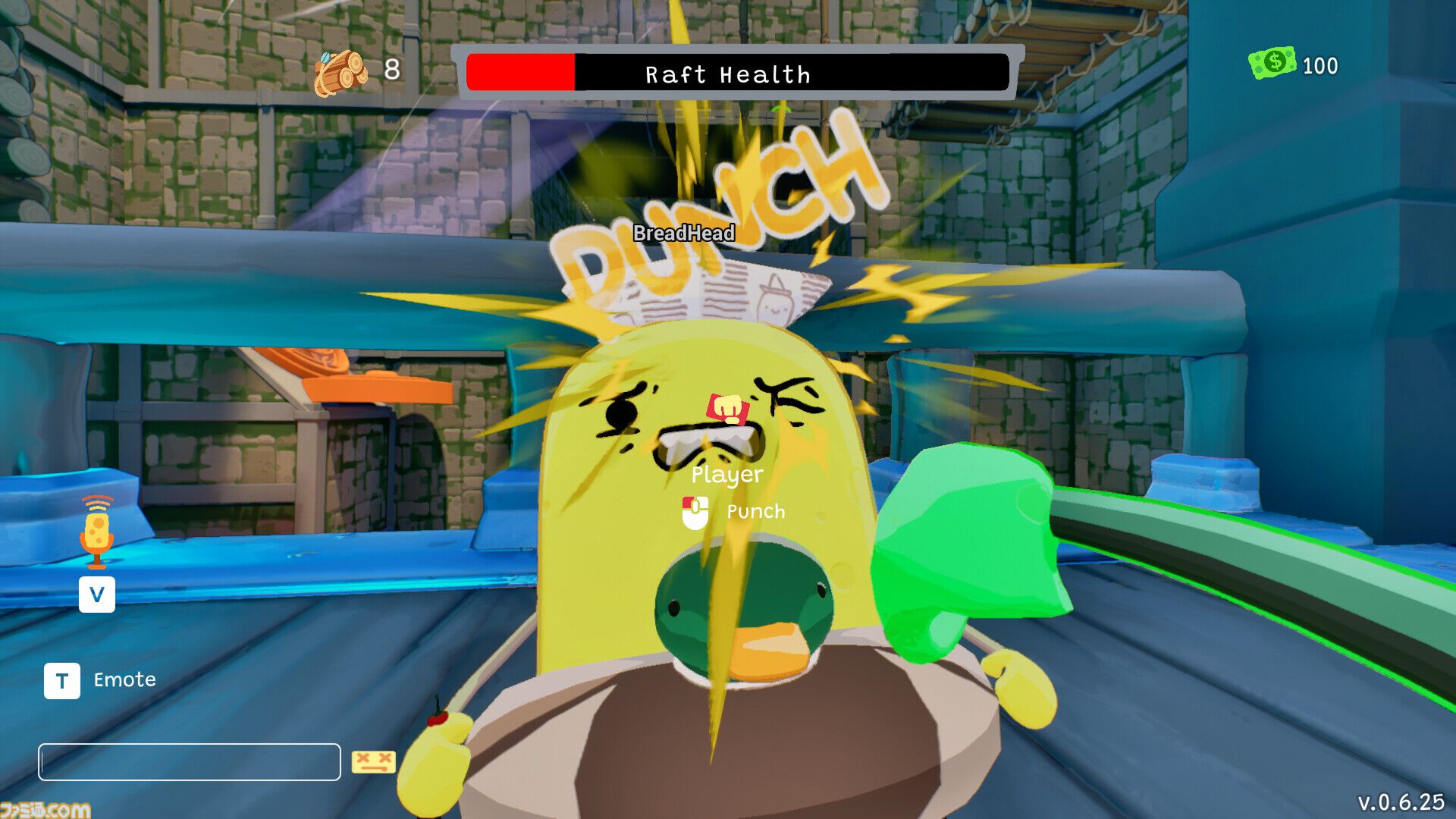 『Sponge Break』4人マルチ対応イカダ川下りゲームのプレイテストが開催中。カートゥーン風のスポンジキャラがグラップル片手にワチャワチャ出航