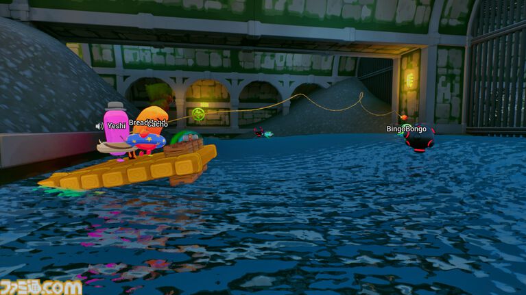 『Sponge Break』4人マルチ対応イカダ川下りゲームのプレイテストが開催中。カートゥーン風のスポンジキャラがグラップル片手にワチャワチャ出航