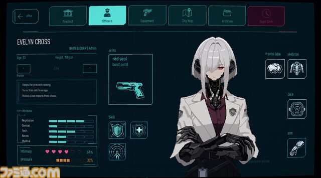 『Precinct IX』サイバネ美女がたくさん登場するサイバーパンクRPGのストアページが公開。街の事件はターン制バトルで決着。各警官との交流でストーリーも変化