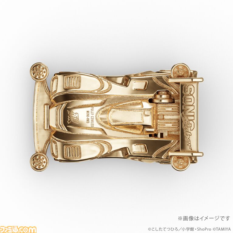 『爆走兄弟レッツ＆ゴー!!』マグナムセイバー、ソニックセイバー、スピンアックスが44万円の18金製フィギュアに。走らないけどお値段はかっ飛んでいる