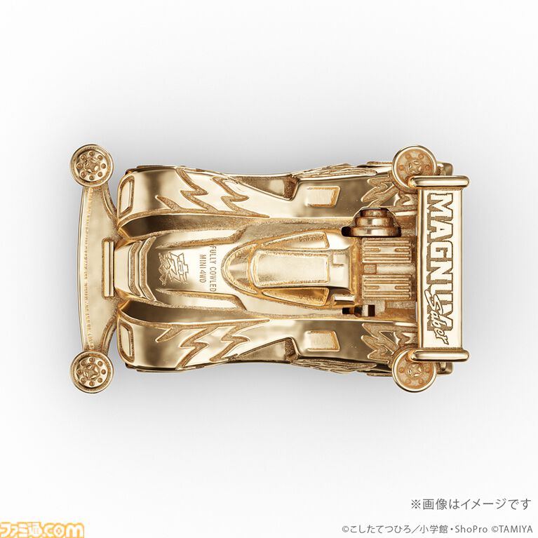 『爆走兄弟レッツ＆ゴー!!』マグナムセイバー、ソニックセイバー、スピンアックスが44万円の18金製フィギュアに。走らないけどお値段はかっ飛んでいる