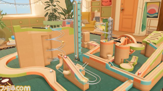 『Cozy Marbles ビー玉コロコロ大作戦』らせん・キャノン・反重力を組み合わせて、ビー玉が気持ちよく転がるコースを作ろう。マーブルランシミュがSteamで8月21日配信