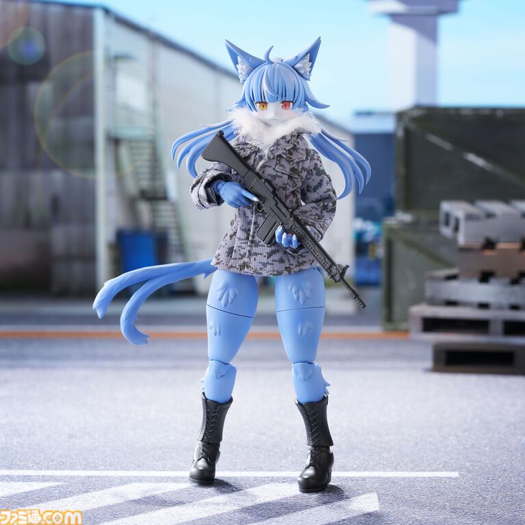『おまねこ』がプラモデルシリーズ“けもプラ”で立体化。オッドアイや二股しっぽ、魅惑のオスネコ要素を忠実に再現、本日14時より予約スタート
