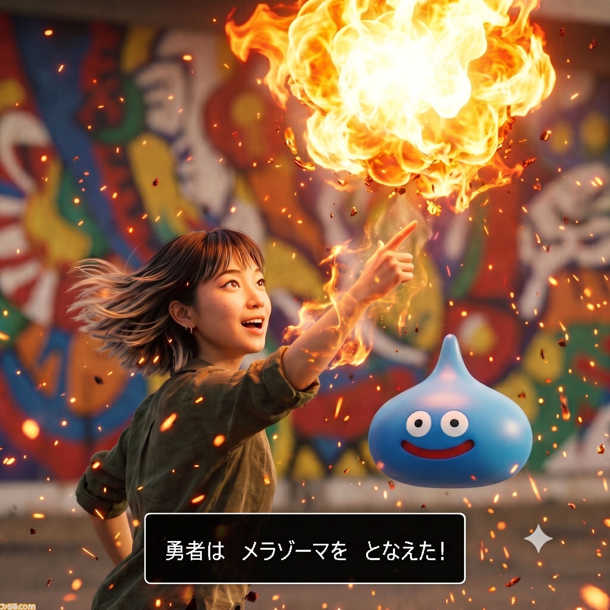 『ドラクエ』Googleの生成AI“Gemini”でメラゾーマやマダンテを唱える自分の姿を生成。スライムやキラーマシンの立像が出現するイベントが開催決定