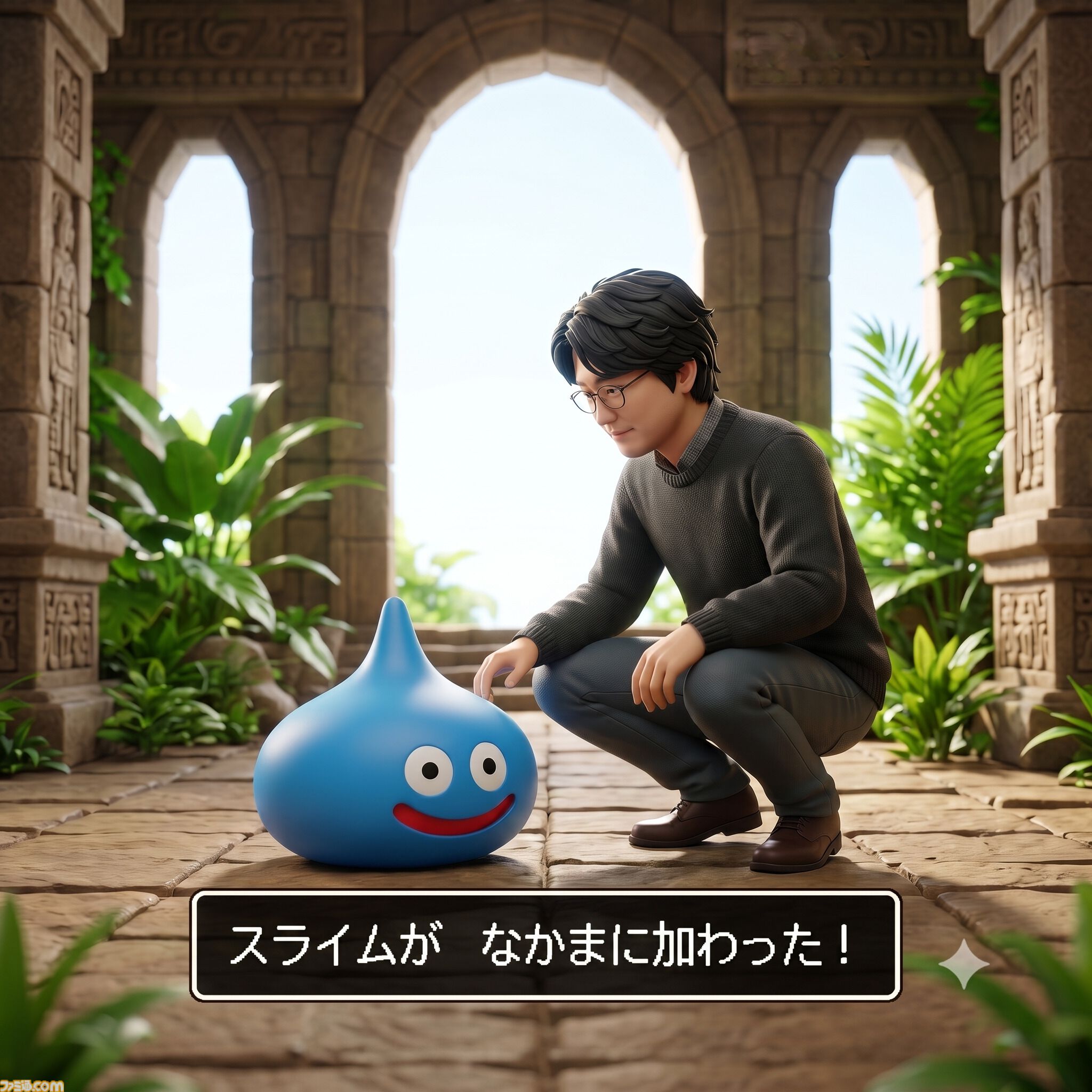 『ドラクエ』Googleの生成AI“Gemini”でメラゾーマやマダンテを唱える自分の姿を生成。スライムやキラーマシンの立像が出現するイベントが開催決定
