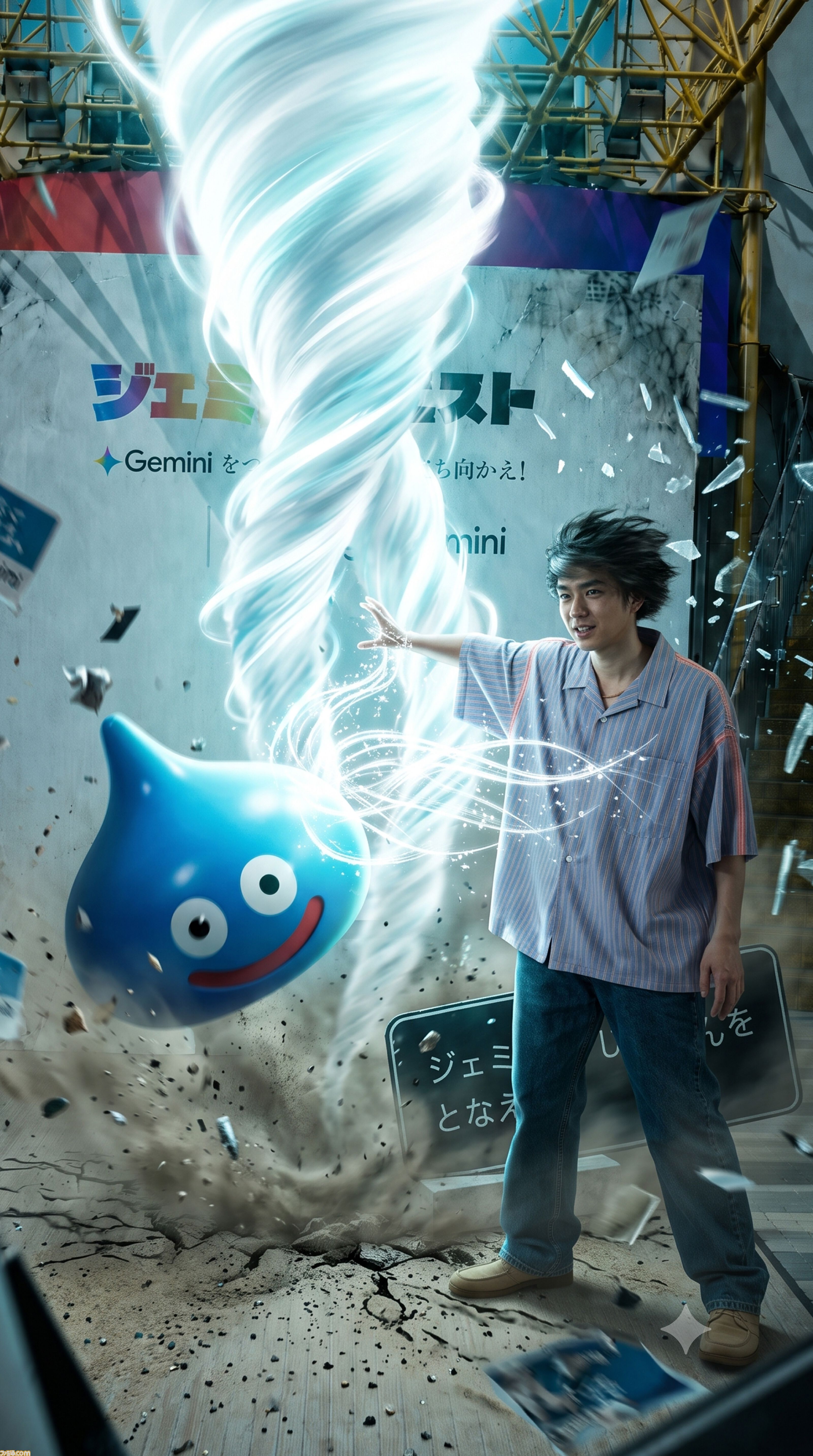 『ドラクエ』Googleの生成AI“Gemini”でメラゾーマやマダンテを唱える自分の姿を生成。スライムやキラーマシンの立像が出現するイベントが開催決定