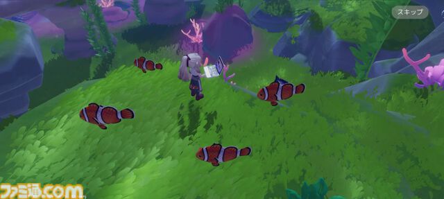 『ハートピアスローライフ』海の中でもやっぱりお掃除は楽しい。サンゴが広がる幻想的な新エリア「ホエールフォール峡谷」で海洋クリーニングに没頭