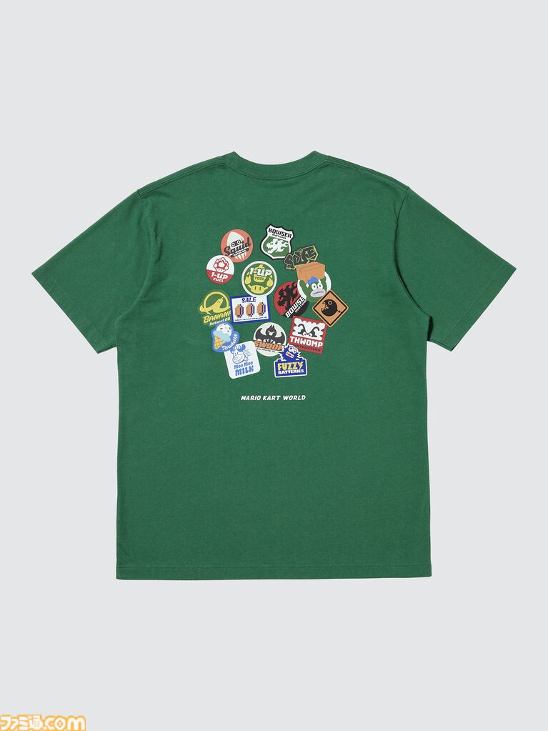 『マリオカート ワールド』のTシャツとスウェットがユニクロで8月10日に発売。ステッカーを散りばめたTシャツがかわいい