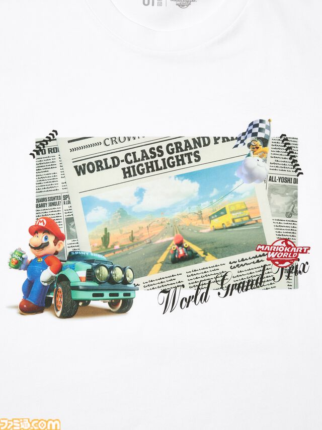 『マリオカート ワールド』のTシャツとスウェットがユニクロで8月10日に発売。ステッカーを散りばめたTシャツがかわいい