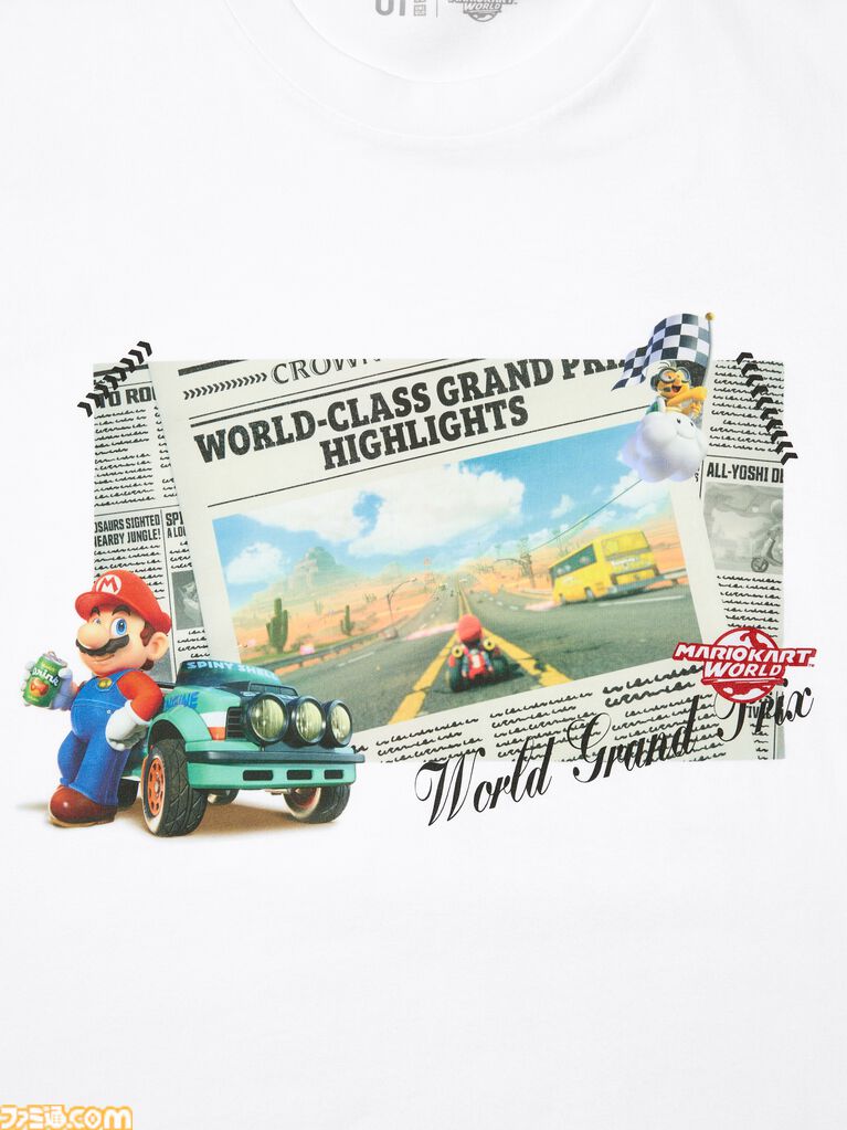 『マリオカート ワールド』のTシャツとスウェットがユニクロで8月10日に発売。ステッカーを散りばめたTシャツがかわいい