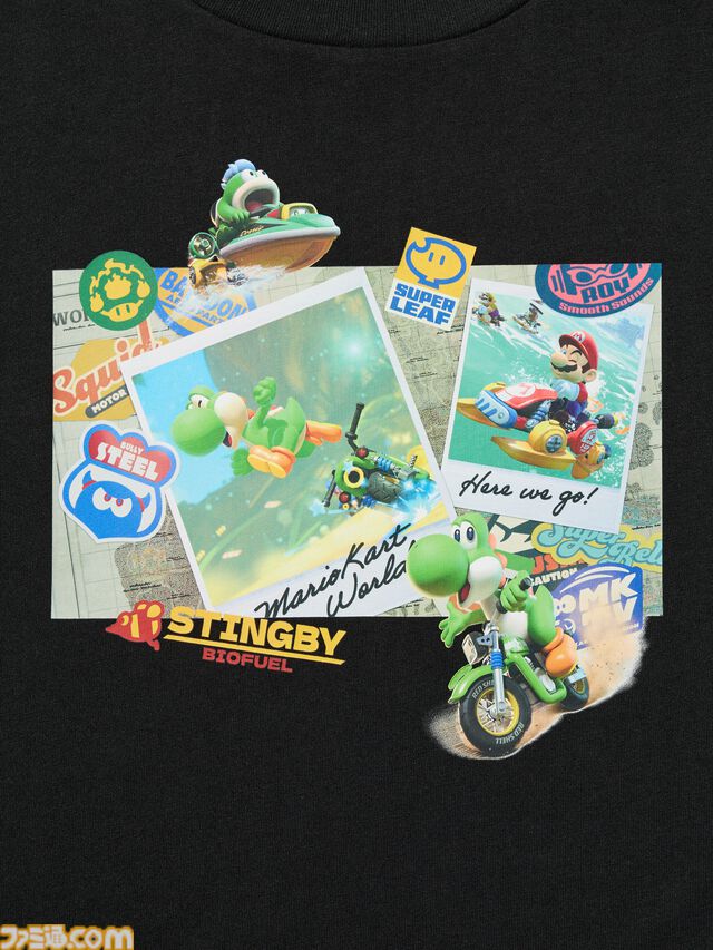 『マリオカート ワールド』のTシャツとスウェットがユニクロで8月10日に発売。ステッカーを散りばめたTシャツがかわいい