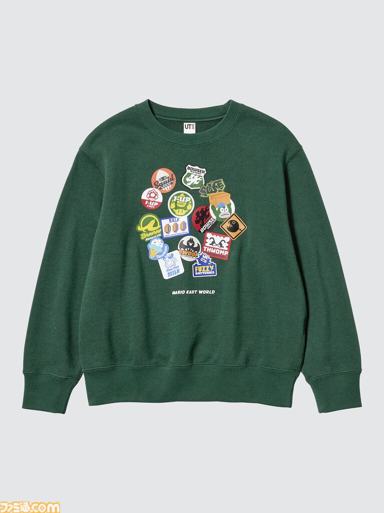 『マリオカート ワールド』のTシャツとスウェットがユニクロで8月10日に発売。ステッカーを散りばめたTシャツがかわいい