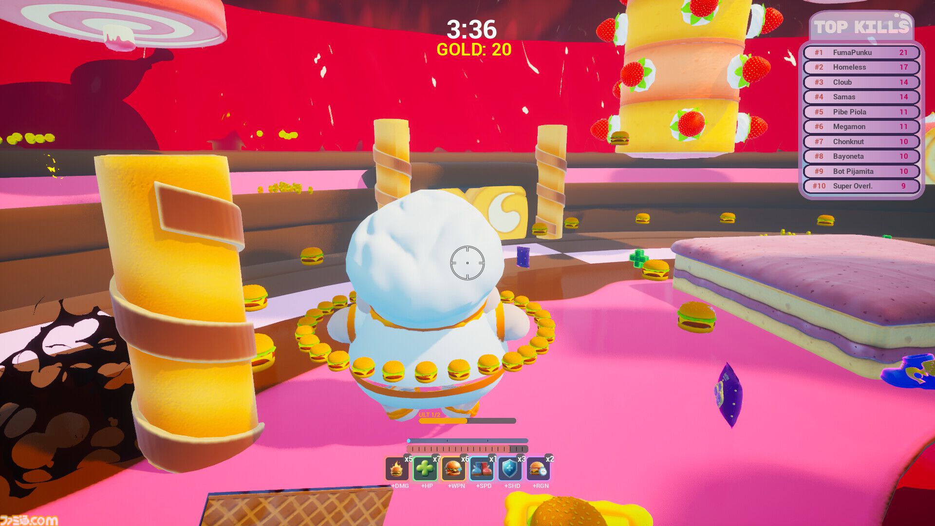 『Chonkstars』バーガー玉で相手を爆散！ 最強のデブを目指して食いまくる対人フードファイトアクション発表。デカくなるほど強くなるが、当たり判定も大きめに