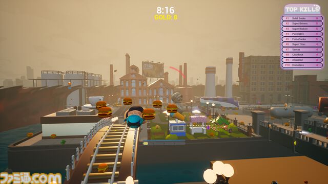 『Chonkstars』バーガー玉で相手を爆散！ 最強のデブを目指して食いまくる対人フードファイトアクション発表。デカくなるほど強くなるが、当たり判定も大きめに