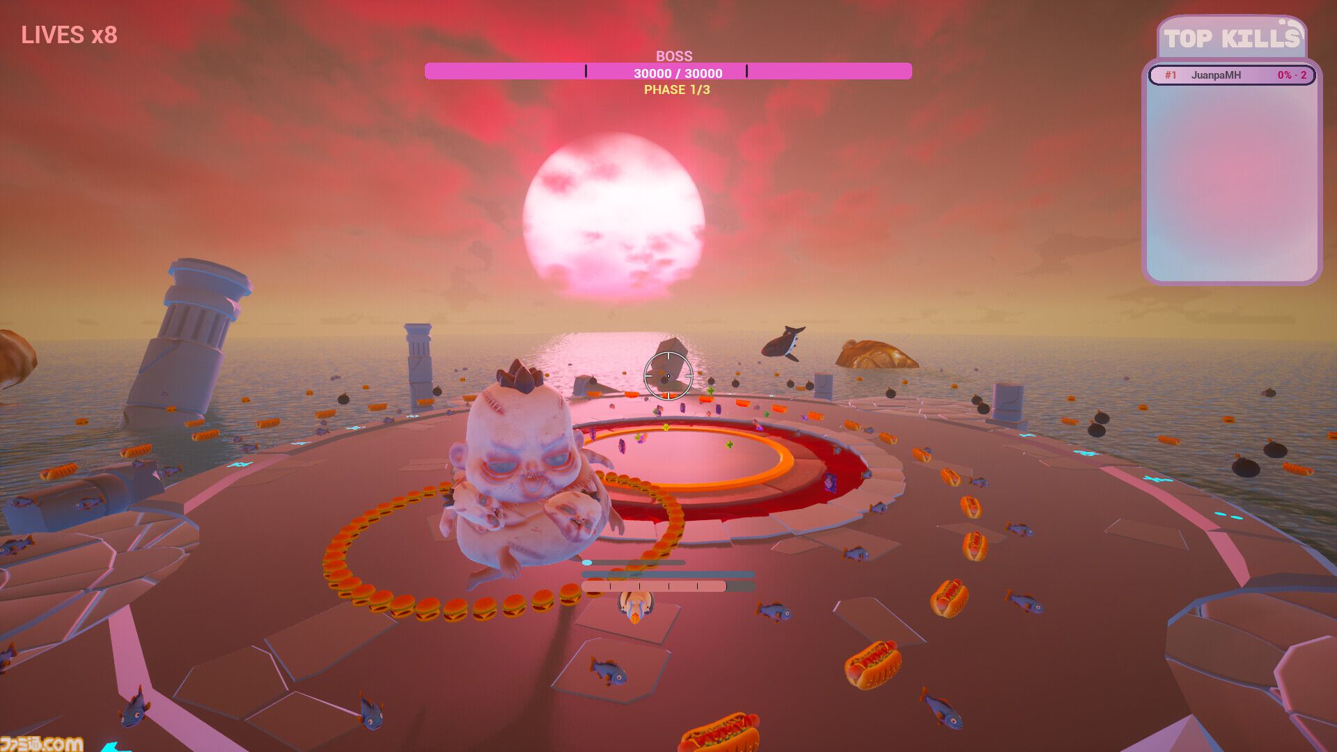 『Chonkstars』バーガー玉で相手を爆散！ 最強のデブを目指して食いまくる対人フードファイトアクション発表。デカくなるほど強くなるが、当たり判定も大きめに