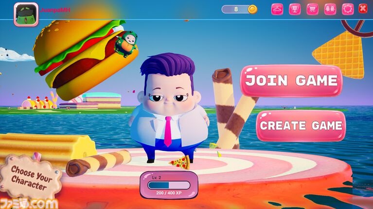 『Chonkstars』バーガー玉で相手を爆散! 最強のデブを目指して食いまくる対人フードファイトアクション発表。デカくなるほど強くなるが、当たり判定も大きめに
