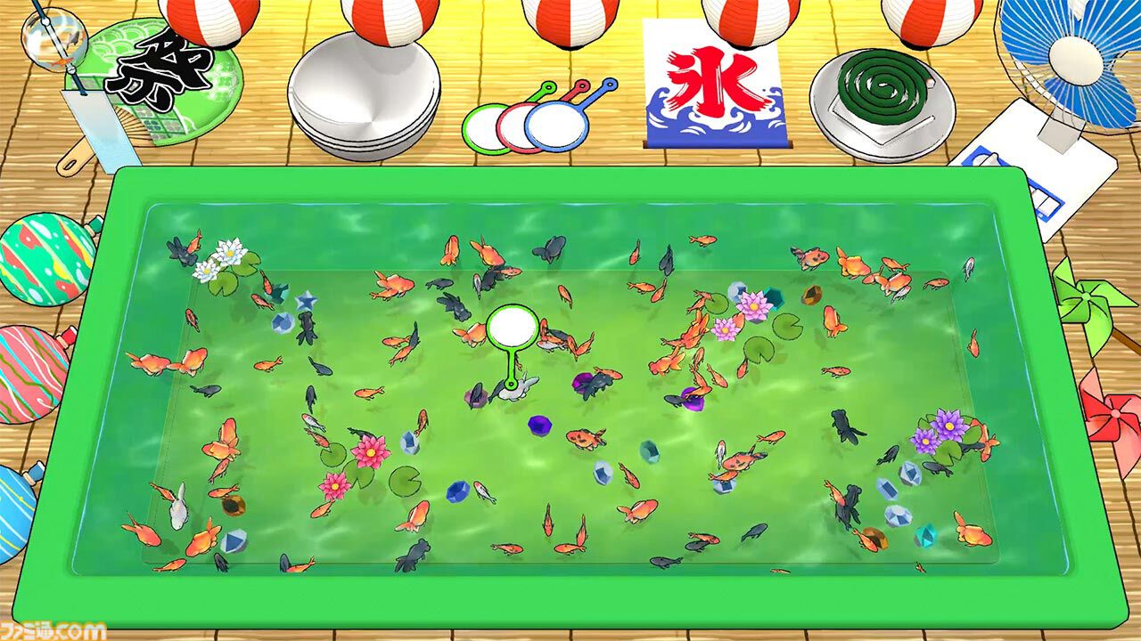 『超金魚すくい』ポイの巨大化や妨害など何でもありの対戦ゲーム。“金魚すくい”なのにフグやサメが乱入するステージもある【本日発売】