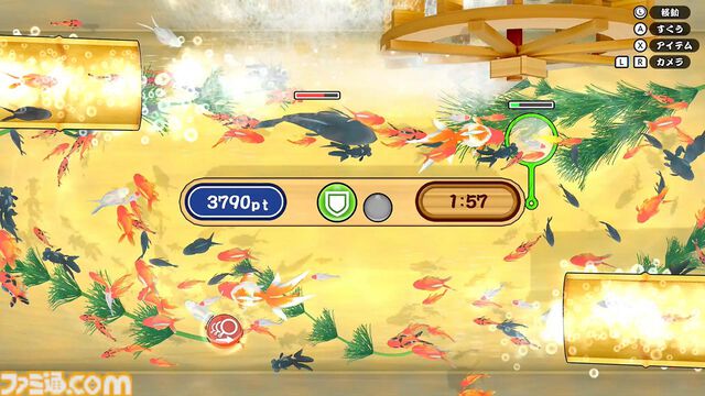『超金魚すくい』ポイの巨大化や妨害など何でもありの対戦ゲーム。“金魚すくい”なのにフグやサメが乱入するステージもある【本日発売】